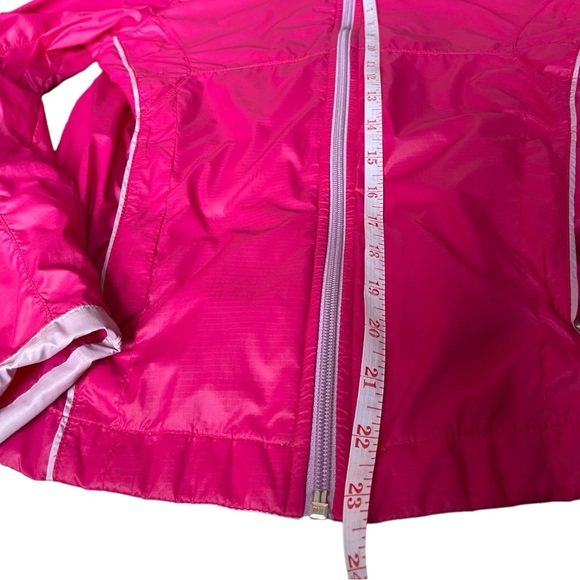 Adidas Women's Small Hot Pink Jacket Windbreaker Full Zip Reflective Strips - Picture 9 of 11
